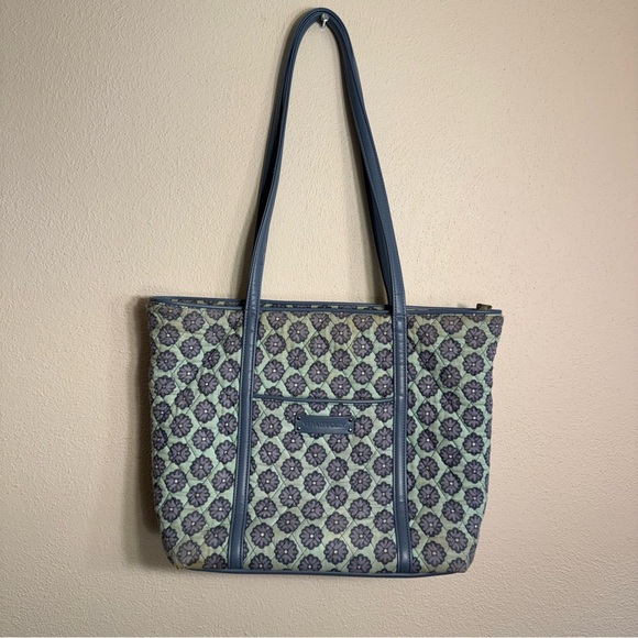 Vera Bradley Handbags - Vera Bradley Blue And Green Floral Tote